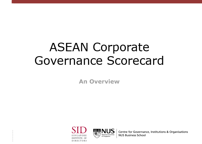 ASEAN Corporate Governance Scorecard 2012 - 2013