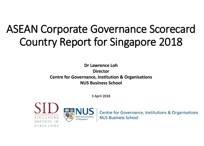 ASEAN Corporate Governance Scorecard 2018