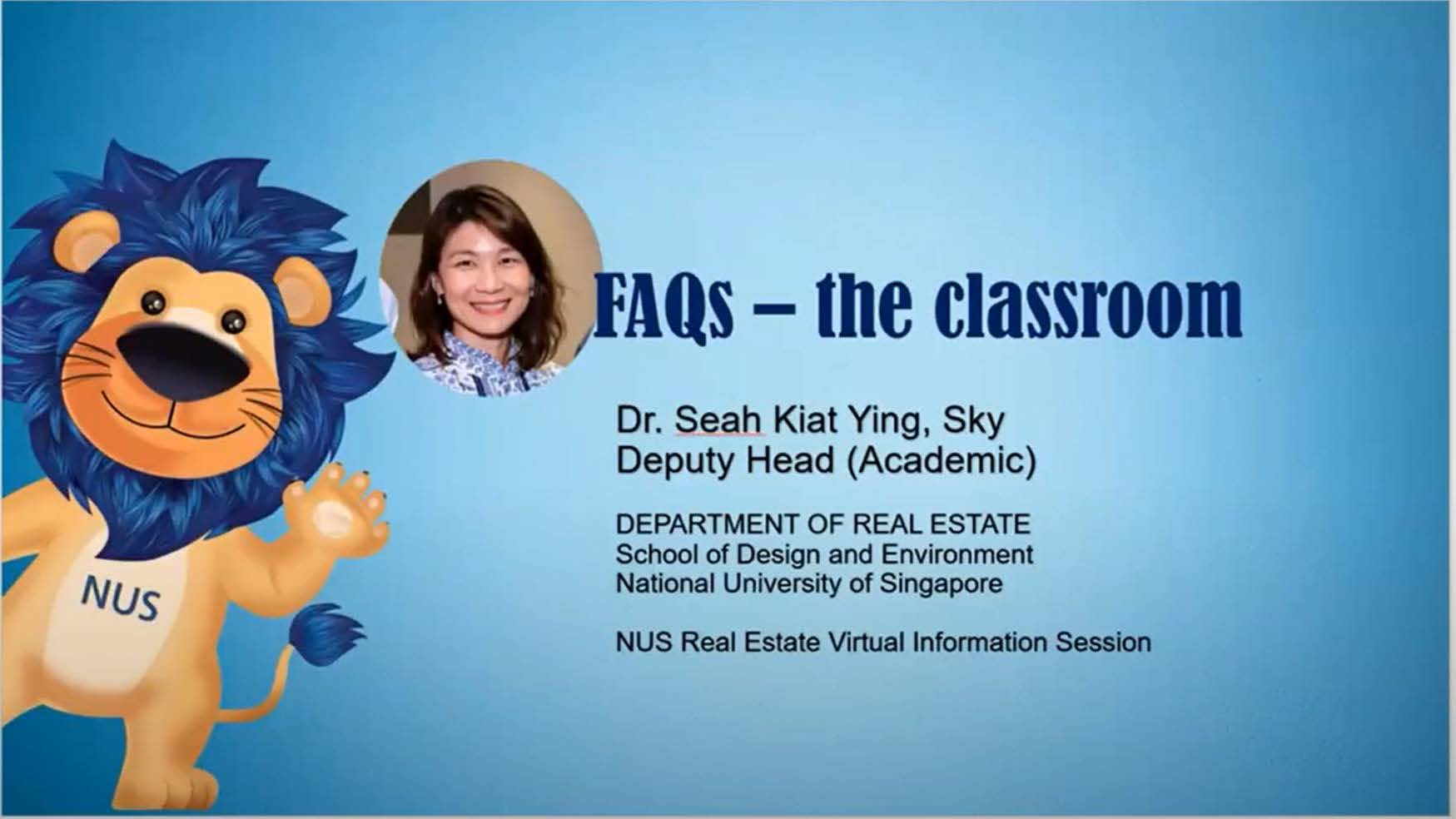 NUS Real Estate FAQ - The classroom